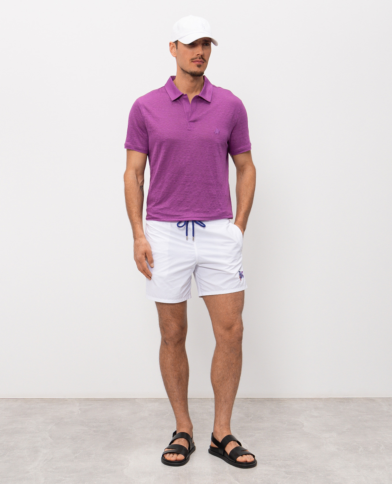 

Ronde des Tortues white swim shorts with embroidered logo Vilebrequin