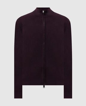 Canali Burgundy cashmere cardigan MK02546C0022