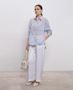 Peserico White linen pants A0403601926