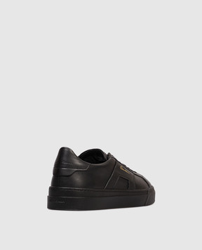 Santoni Black leather sneakers MBGT21779NEORXWH
