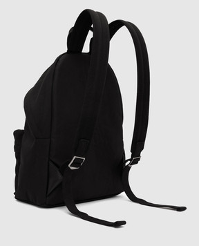 Palm Angels Black backpack with embossed monogram logo PMNB022R24FAB001