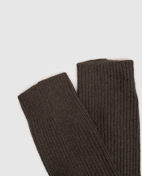 LISA YANG Brown cashmere socks Zera 4025100