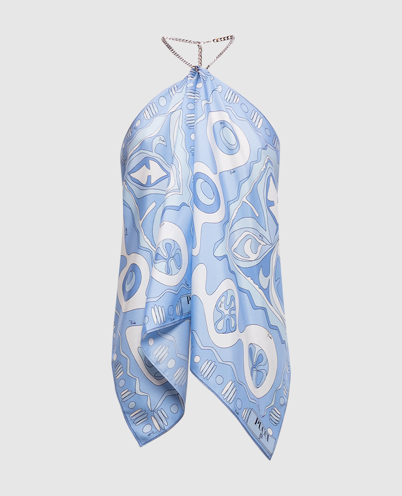 

Blue printed silk top PUCCI, Light blue