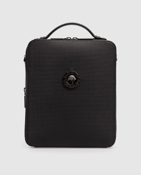 Stefano Ricci Black leather bag with textured emblem ND218GTUVHI1