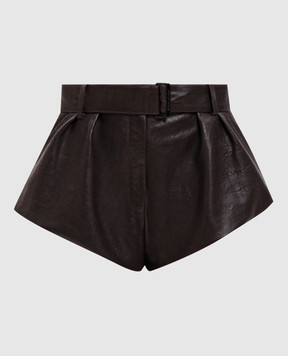 Magda Butrym Brown leather shorts with belt LEATHER26SHORTS297726