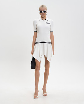 Off-White White ribbed logo mini polo dress 2HI12WS26KNI001