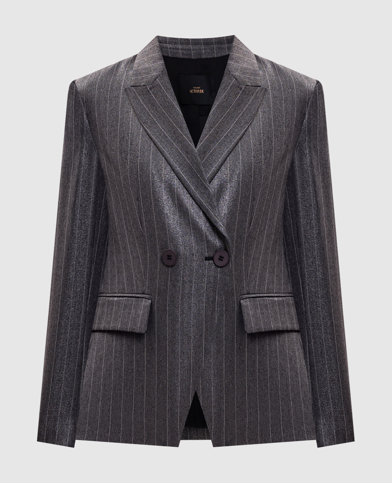 Gray striped double-breasted jacket