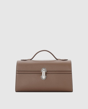 Savette Symmetry brown leather clutch H00501