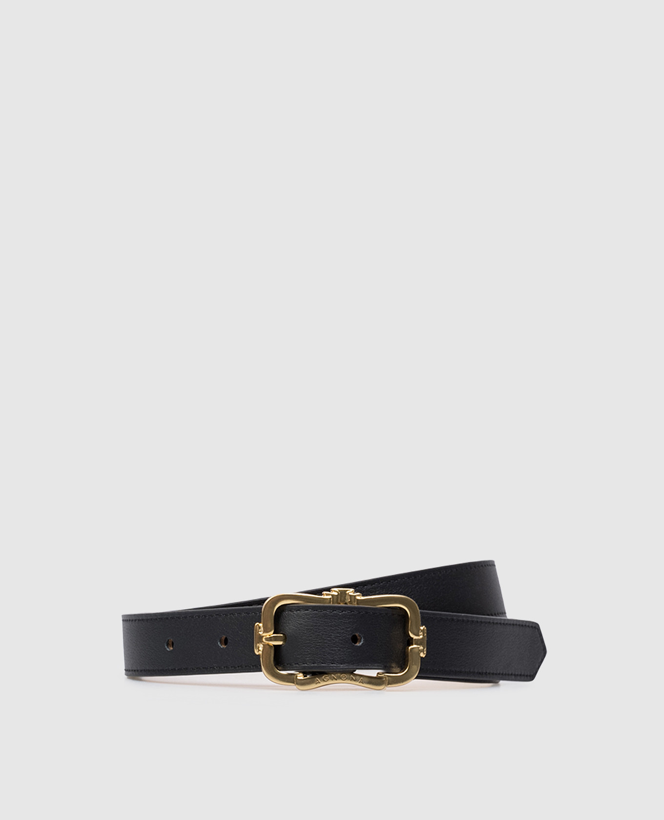 Black leather belt
