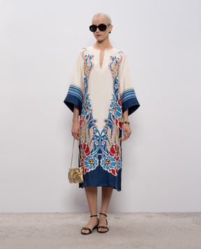 La DoubleJ Beige printed silk dress DRE0564SIL006LEM02