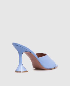 Amina Muaddi Lupita blue leather mules 16S365997LUP