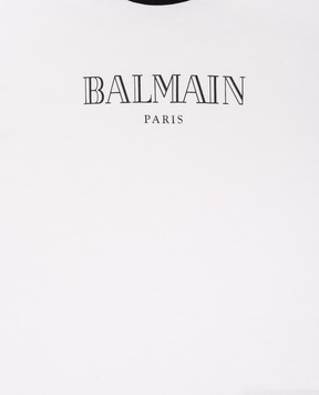 Balmain Children's white T-shirt with logo BY8P41Z3672410