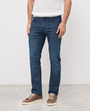 Stefano Ricci Blue jeans with embroidered emblem MST61B2130T0082
