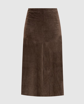 Simonetta Ravizza Suede brown skirt Pat F06SK77S1