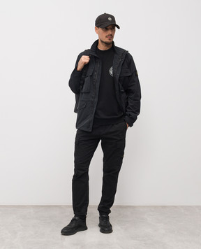 Stone Island Black jacket with logo L1S154100034S0026