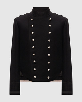 Ann Demeulemeester Noa Marsina black double-breasted cropped jacket B0014456FA797
