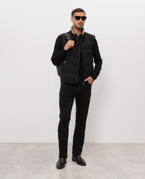 Stefano Ricci Black jeans with logo patch MFT63B1160TR183K