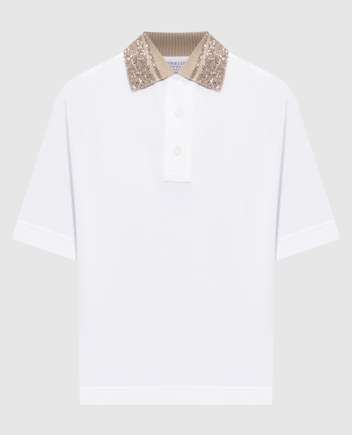 White polo with sequins