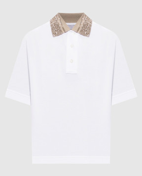 Brunello Cucinelli White polo with sequins M0T63EJ105