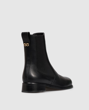 Sergio Rossi Avenue black leather chelsea boots B10100MFL352