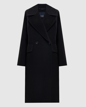 Max Mara Black double-breasted BRUNO coat made of wool and cashmere SMMBRUNO