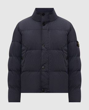 Stone Island Blue down jacket with logo patch L2S154100109S0A23