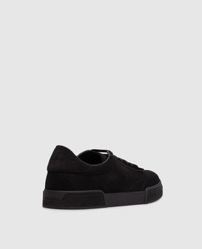Dolce&Gabbana Black suede sneakers with embossed logo A20205A0237