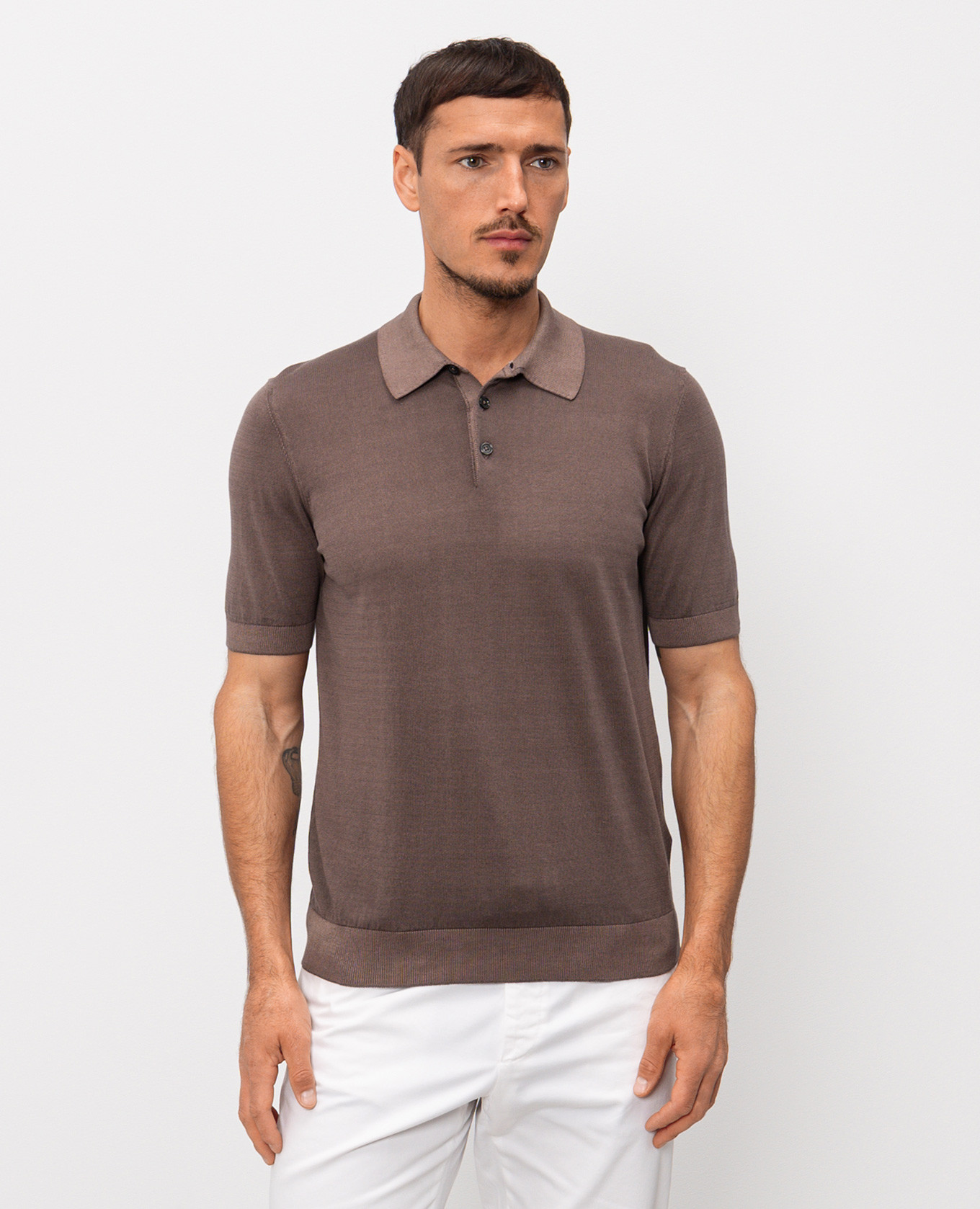 Brown cotton polo shirt Cashmere&Whiskey 3