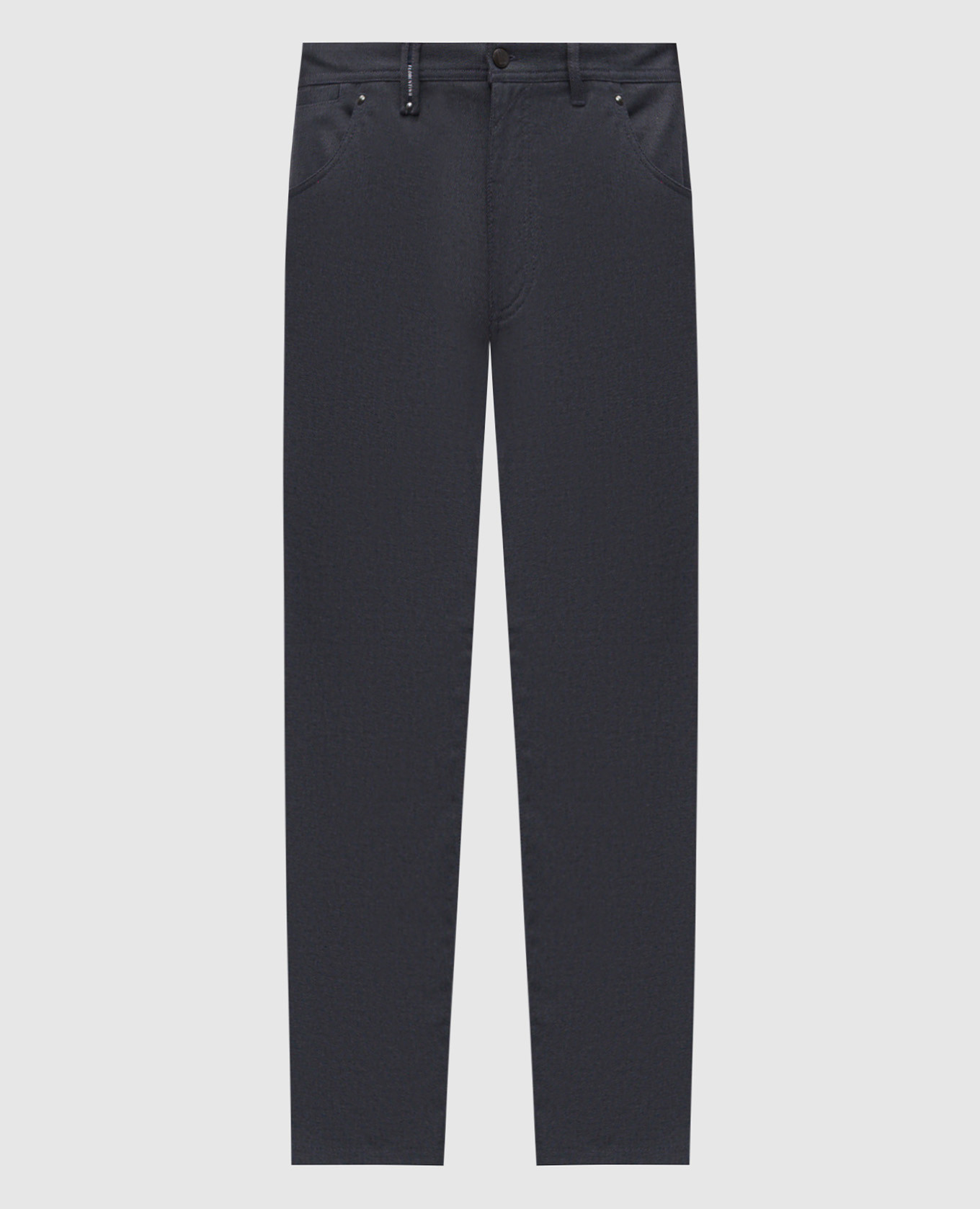 Blue pants with logo patch