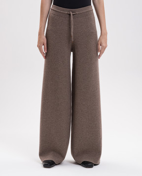 Agnona Brown cashmere, wool and silk pants K7120202G120Q