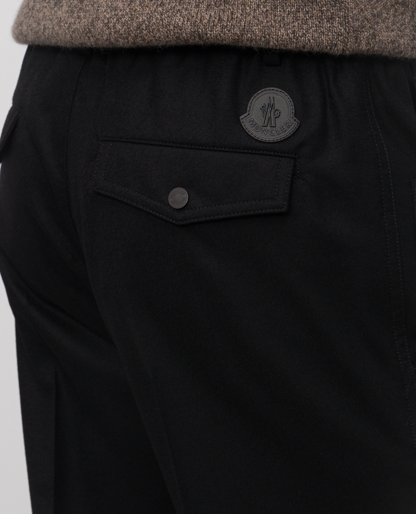 Black wool trousers with logo Moncler 5