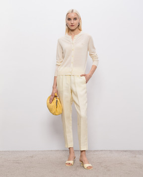 Peserico Yellow merino wool cardigan S99170F18K09169