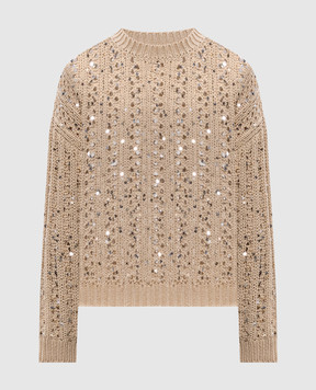 Peserico Beige sweater with sequins A99071F039117B