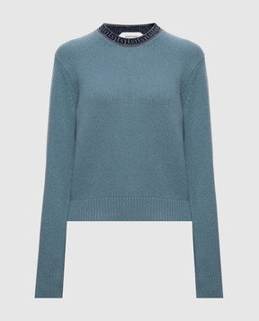 Versace Blue wool and cashmere sweater with pattern 10267661A19161