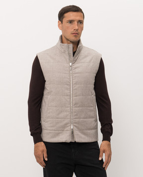 Bertolo Cashmere Gray wool and cashmere vest 000356002732