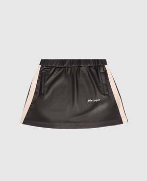 Palm Angels Children's black skirt with branded ribbon F6PAJGSK167