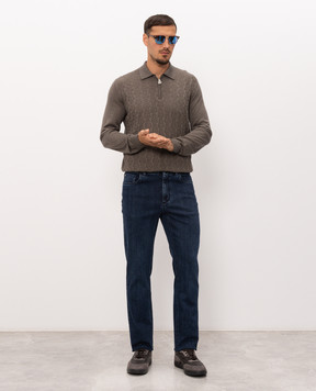 Stefano Ricci Blue jeans with monogram embroidery M8T63B2110TBRKL