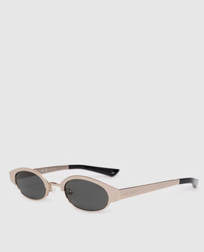 Alexander McQueen Ellipse Metal Gold Sunglasses 852498I3330