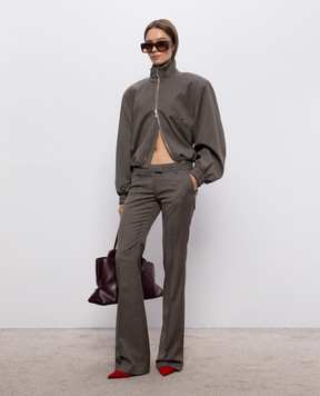 The Attico Brown jacket with accent shoulders 261WCB00119WWV002AA