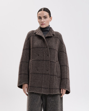 BOBOUTIC Brown coat with wool pattern 5187