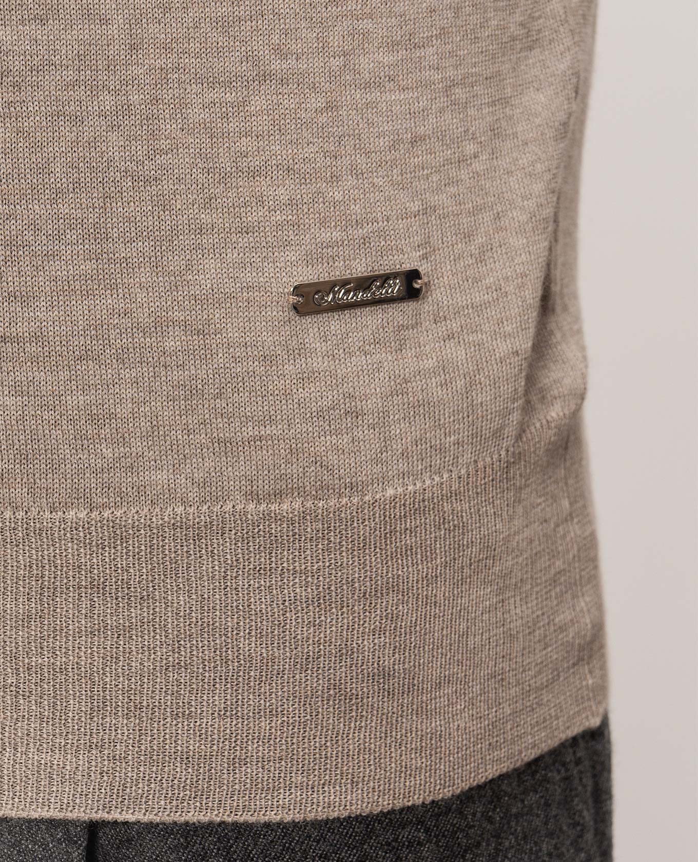 Beige wool sweater Enrico Mandelli 5