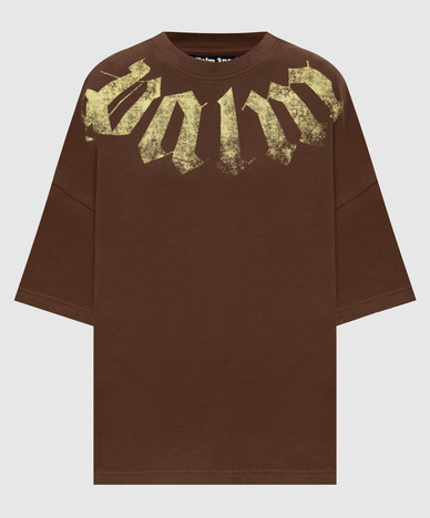 Brown T-shirt with logo print