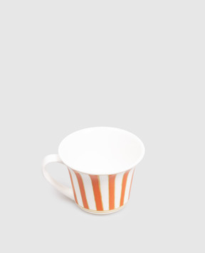 Geminiano Cozzi 1765 Striche Arancio e Oro white porcelain tea cup TTCMI079053