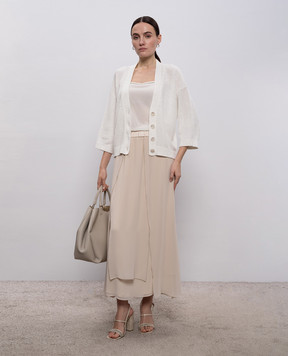 Peserico White cardigan with sequins A99038F079312A