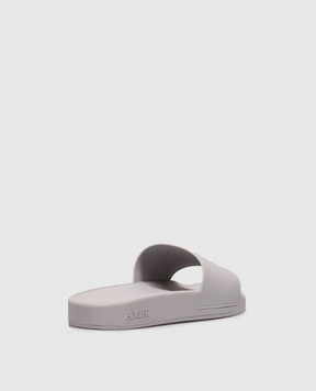 AMIRI Gray sliders with textured monogram AMCSCA1014