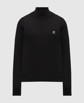 Balmain Black silk golf with emblem HH1KH050KJ53