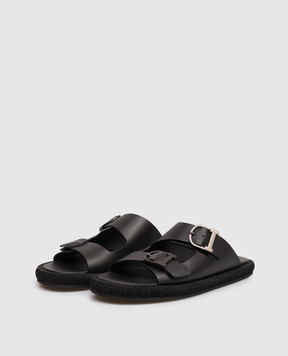 Iceberg Pablo black leather flip-flops IU1859