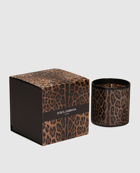 Dolce&Gabbana Pachouli scented candle in a leopard print porcelain candle holder TCC113TCAHZ