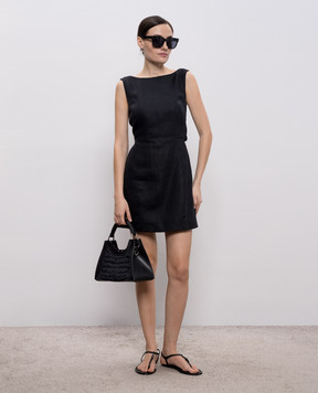 Faithfull Sofia black linen mini dress FF4304BLK