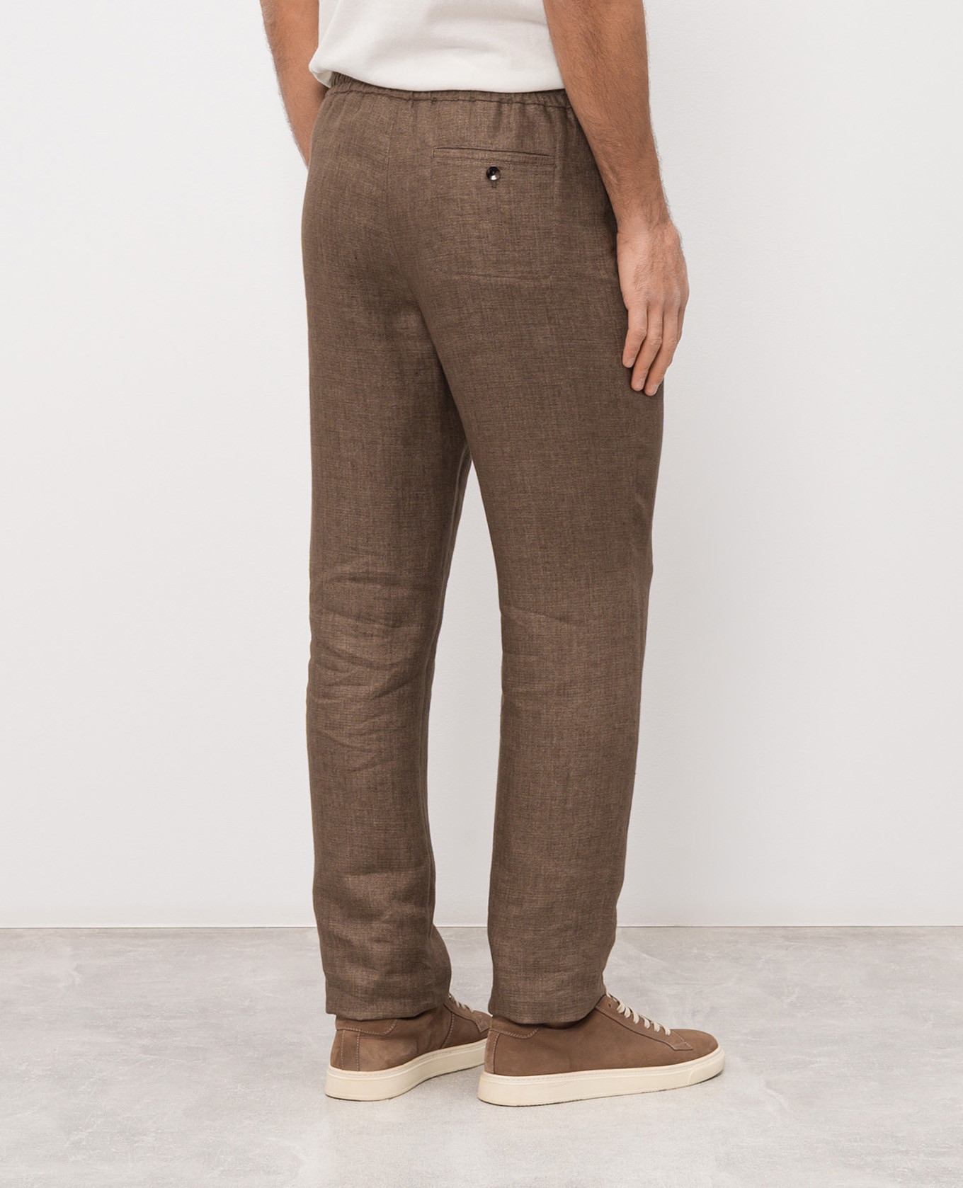 Brown linen pants Agnona 4